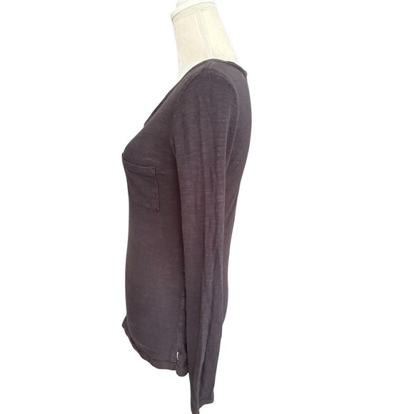 Rag & Bone Slub Knit Long Sleeve Shirt Women's XS Round Neck Dark Gray *FLAW* - Picture 3 of 15